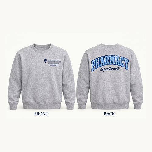 Gildan Crewneck Sweatshirt, Blue Pharmacy Department