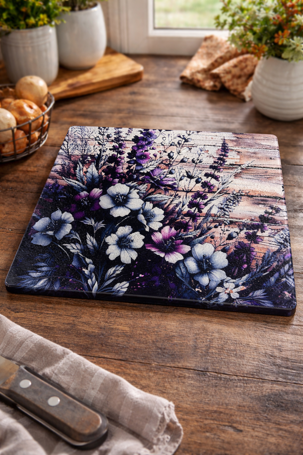 Flowered cutting board