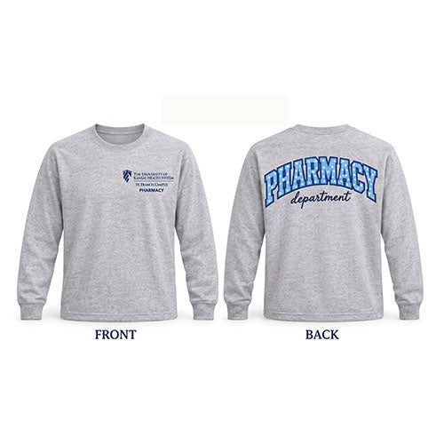 Gildan Long Sleeve T-Shirt, Blue Pharmacy Department