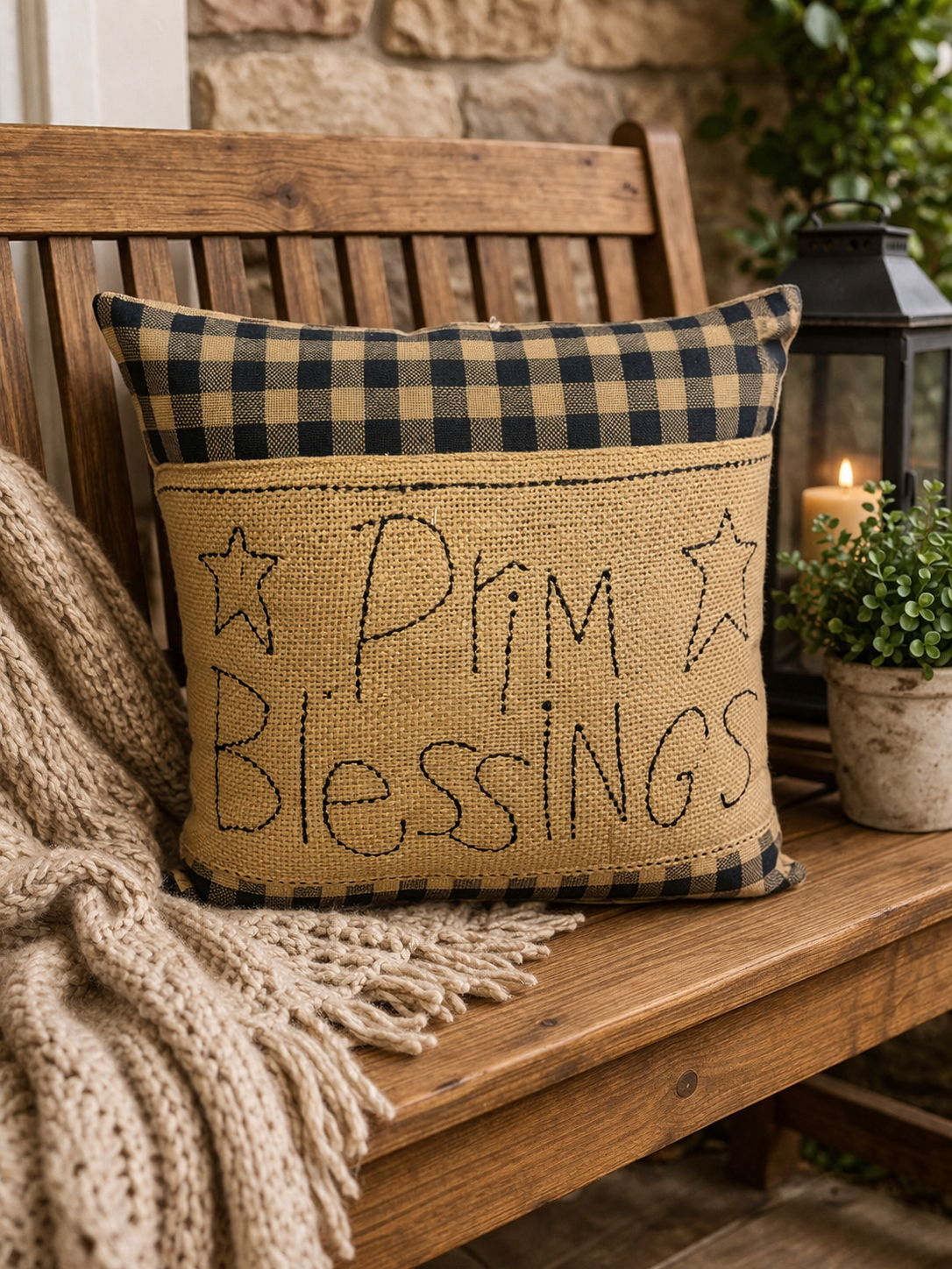 Prim Blessings pillow
