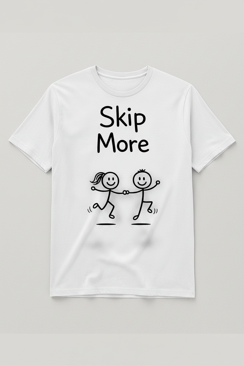Skip More White Shirt Mockup